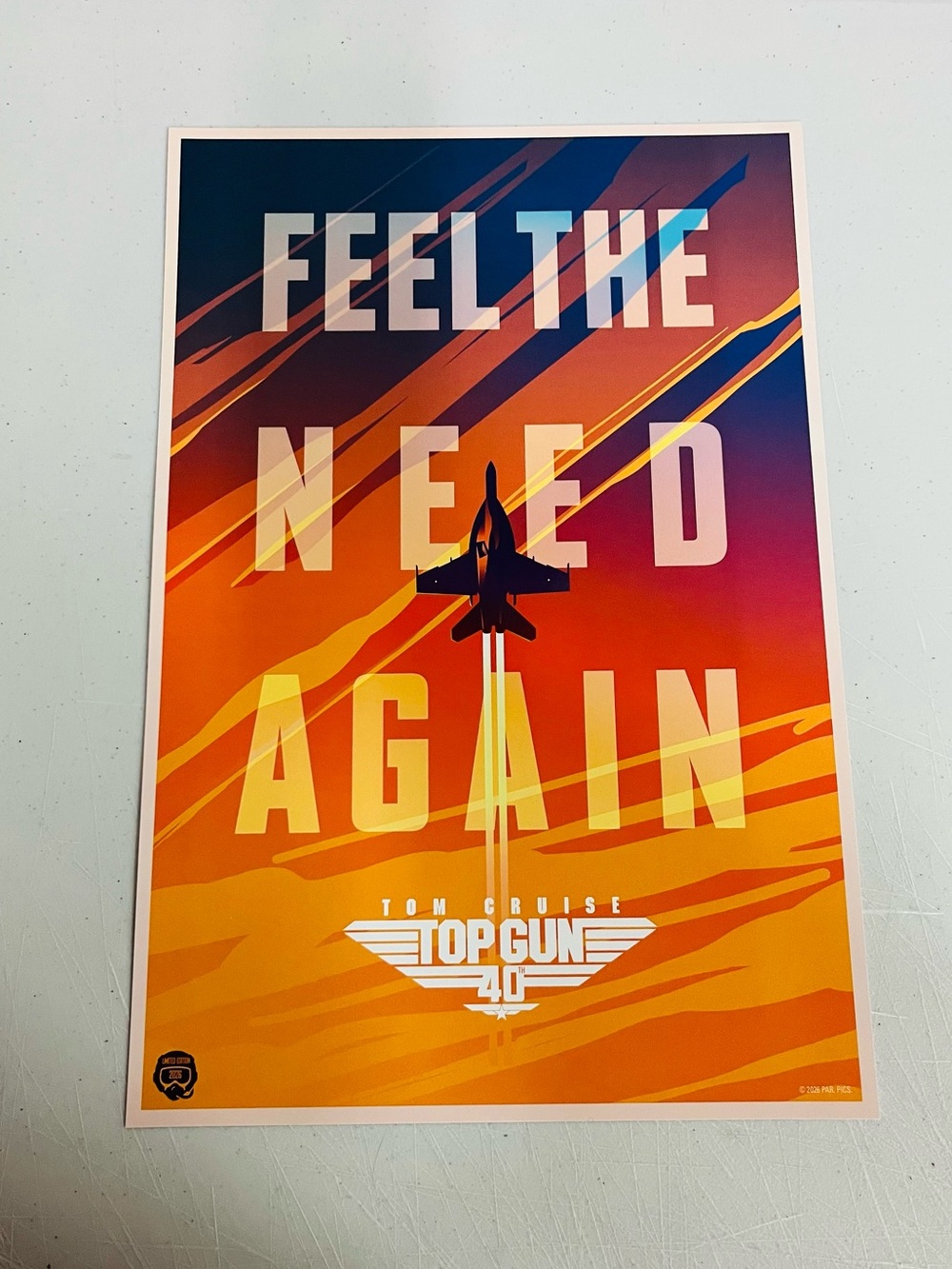 Top Gun 40th Anniversary Mini Poster Feel The Need Again Limited Original